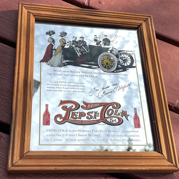 Vintage Delicious Healthful Pepsi-Cola Mirrored Advertising Sign - Picture 2 of 7